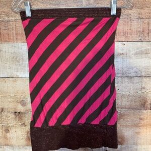 Pink & Brown Striped Tube Top size XS